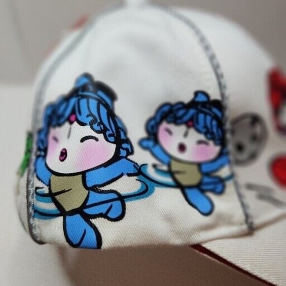 Beijing China 2008 FUWA Olympics Strapback Hat Cap Embroidered Logos Kids Sports - Picture 11 of 12